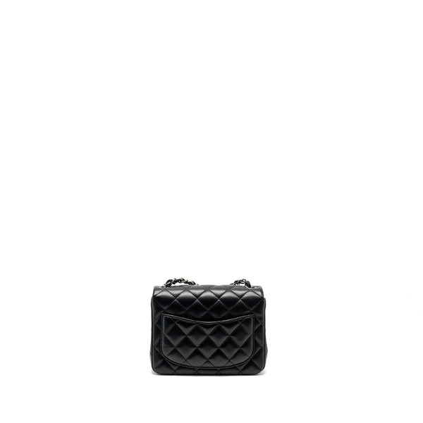 Chanel mini square Flap bag lambskin black SHW