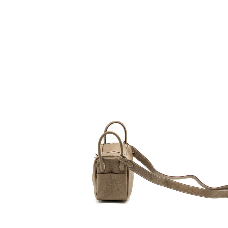 Hermes Mini Lindy Clemence Etoupe SHW Stamp Z