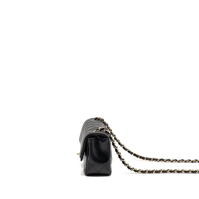 Chanel Mini Rectangular Flap Bag Lambskin Black LGHW (microchip)