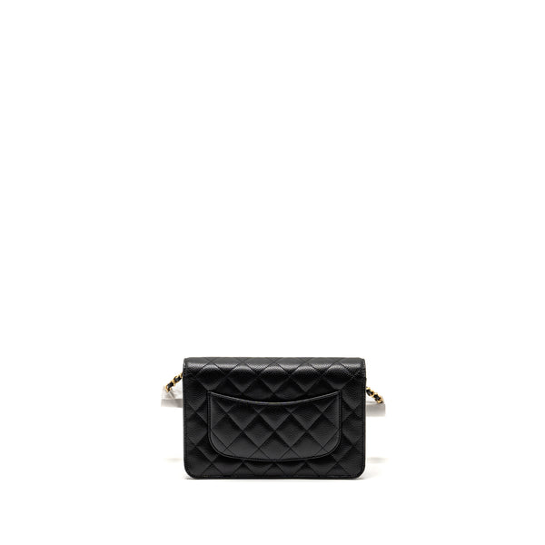 Chanel Classic Wallet on chain caviar black GHW (microchip)