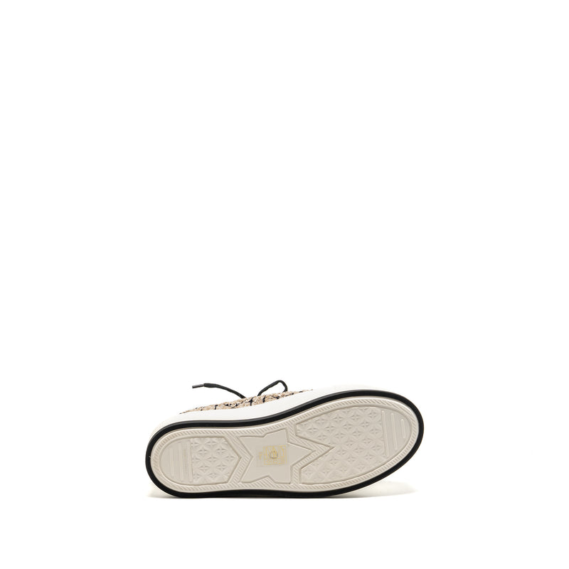 Dior Size 37.5 Walk’n’Dior Platform Sneaker Tweed/Leather Beige/Black
