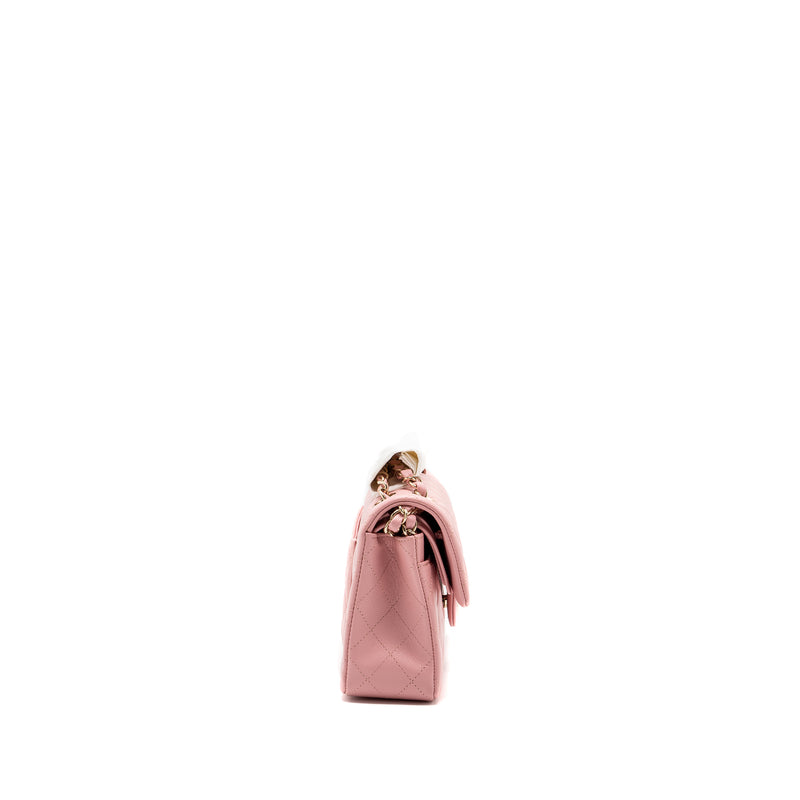 Chanel 22c Small Classic Double Flap Bag Caviar Light Pink LGHW(microchip)
