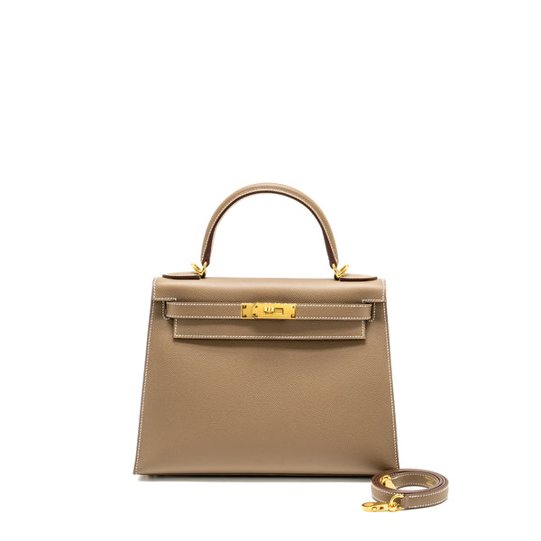 Hermes Kelly 28 Epsom Etoupe GHW Stamp B