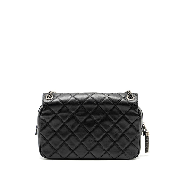 CHANEL Paris-Edinburgh Coco Sporran Flap Bag Calfskin Black Ruthenium Hardware