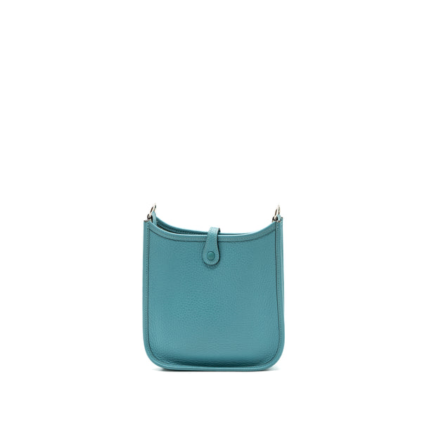 Hermes mini evelyne clemence blue saint cyr with multicolor strap SHW stamp T