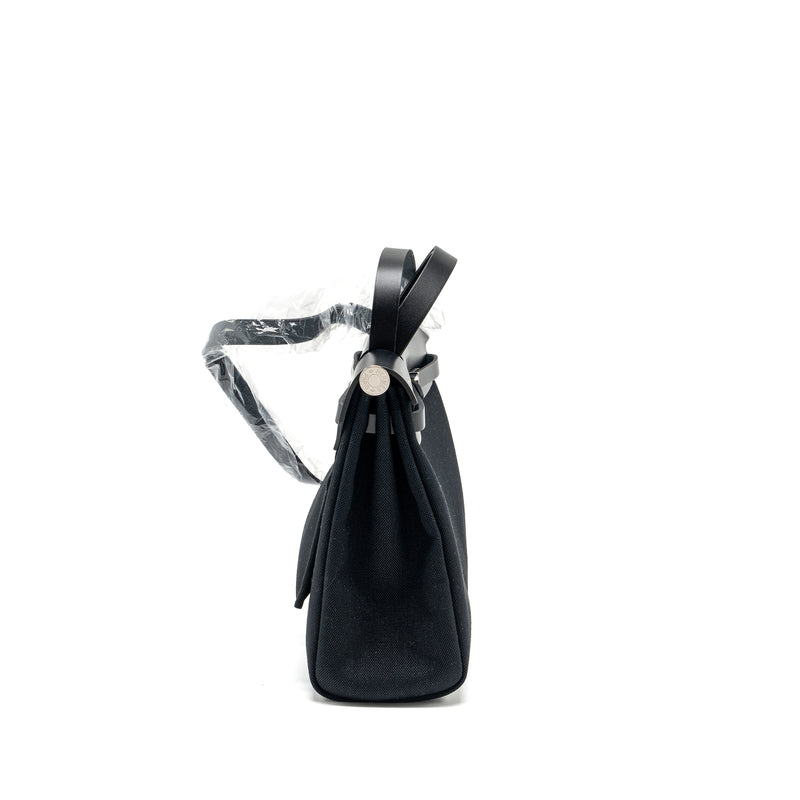 Hermes Herbag 31 Zip Bag Canvas/Hunter Black SHW Stamp B