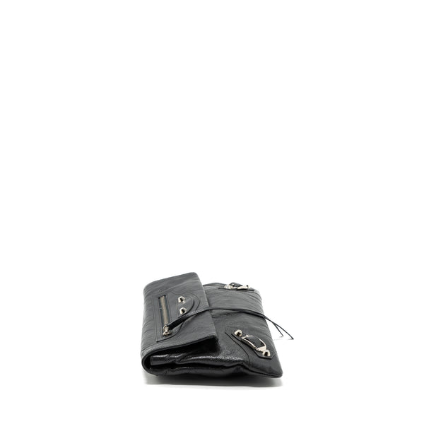 Balenciaga City Fold Clutch/ Shoulder Bag Dark Grey SHW