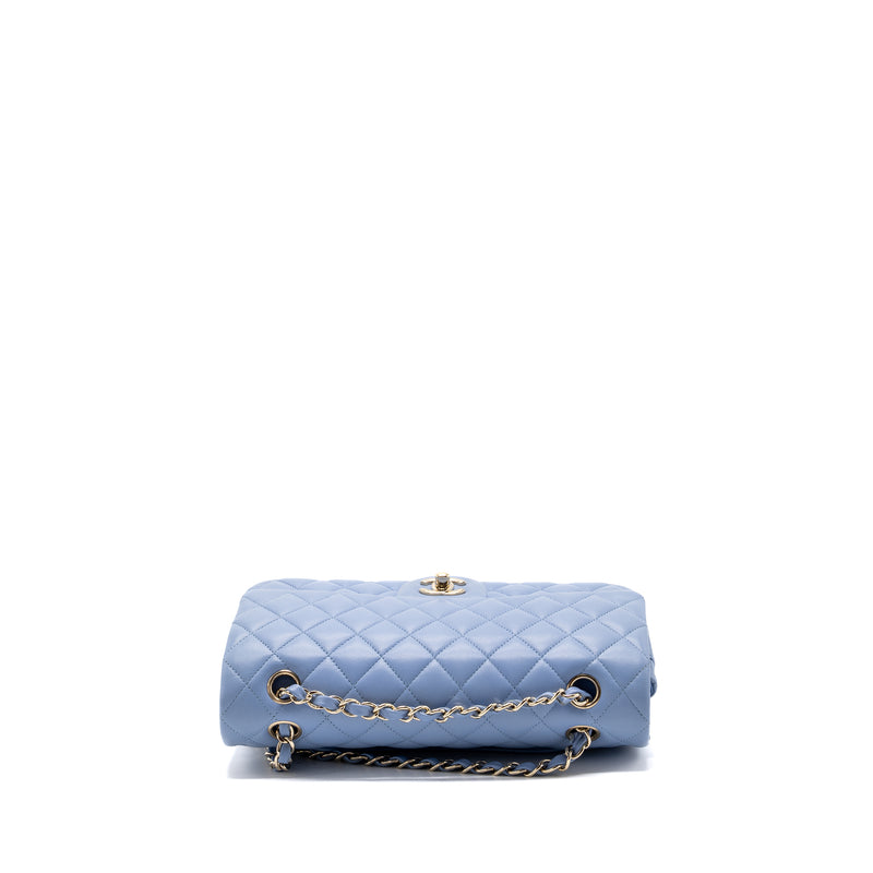 Chanel Medium Classic Double Flap Bag Lambskin Light Blue LGHW