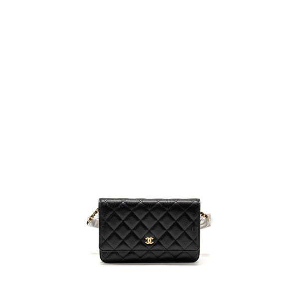 Chanel Classic Wallet on chain caviar black GHW (microchip)