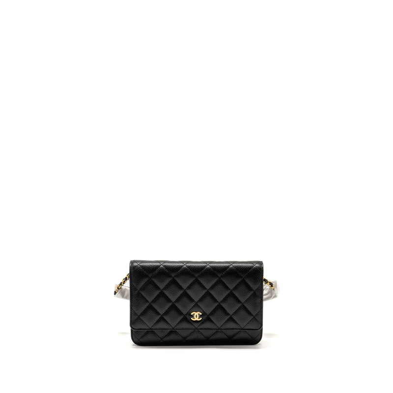 Chanel Classic Wallet on chain caviar black GHW (microchip)