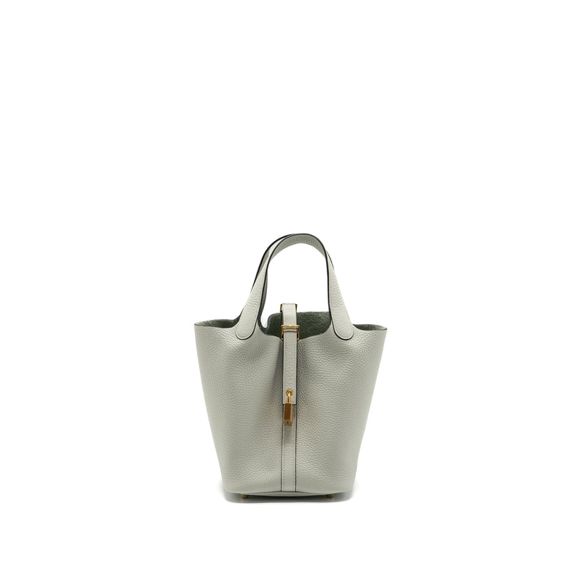 Hermes picotin 18 lock bag clemence gris neve GHW stamp B
