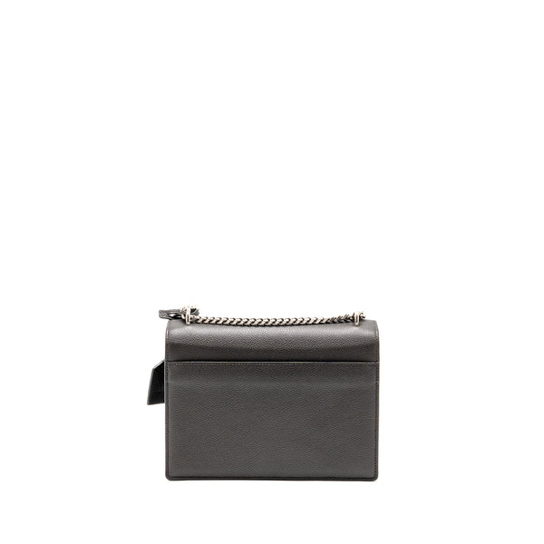Saint Laurent/YSL Medium Sunset Bag Calfskin Grey SHW