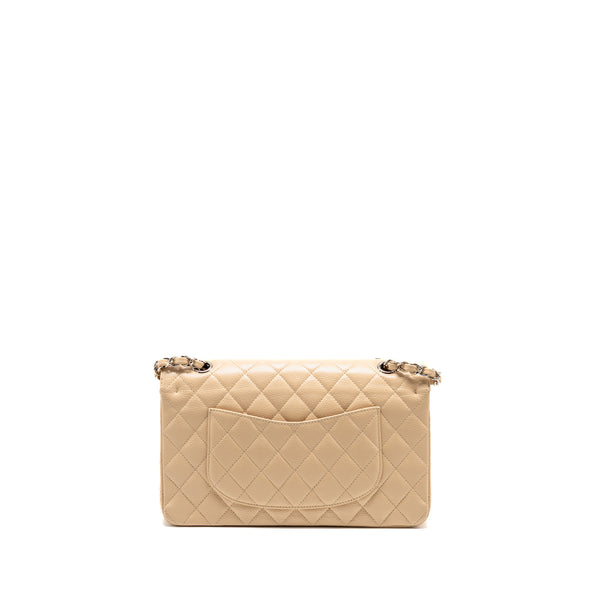 Chanel Medium Classic Double Flap Bag Caviar Beige LGHW