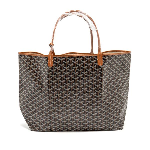 Goyard Saint Louis GM Tote Goyardine Canvas Black/Brown SHW