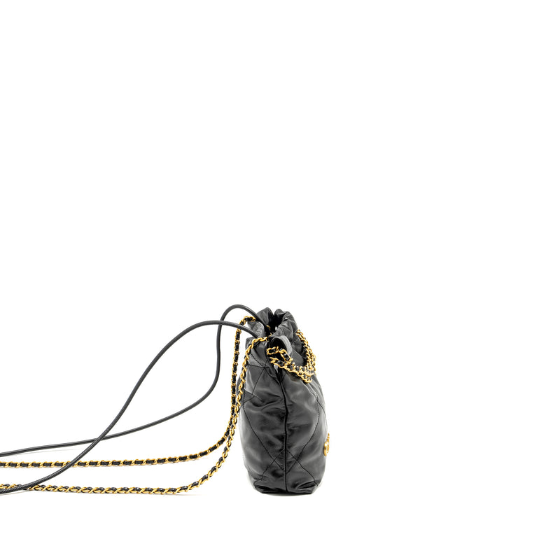 Chanel Mini 22 Bag Shiny Calfskin Black GHW (microchip)
