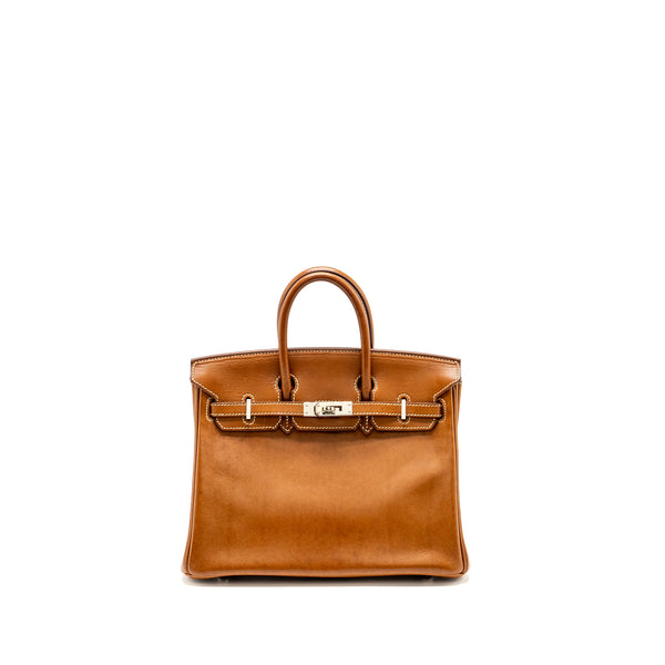 Hermes Birkin 25 Barenia Faubourg fauve SHW stamp square M
