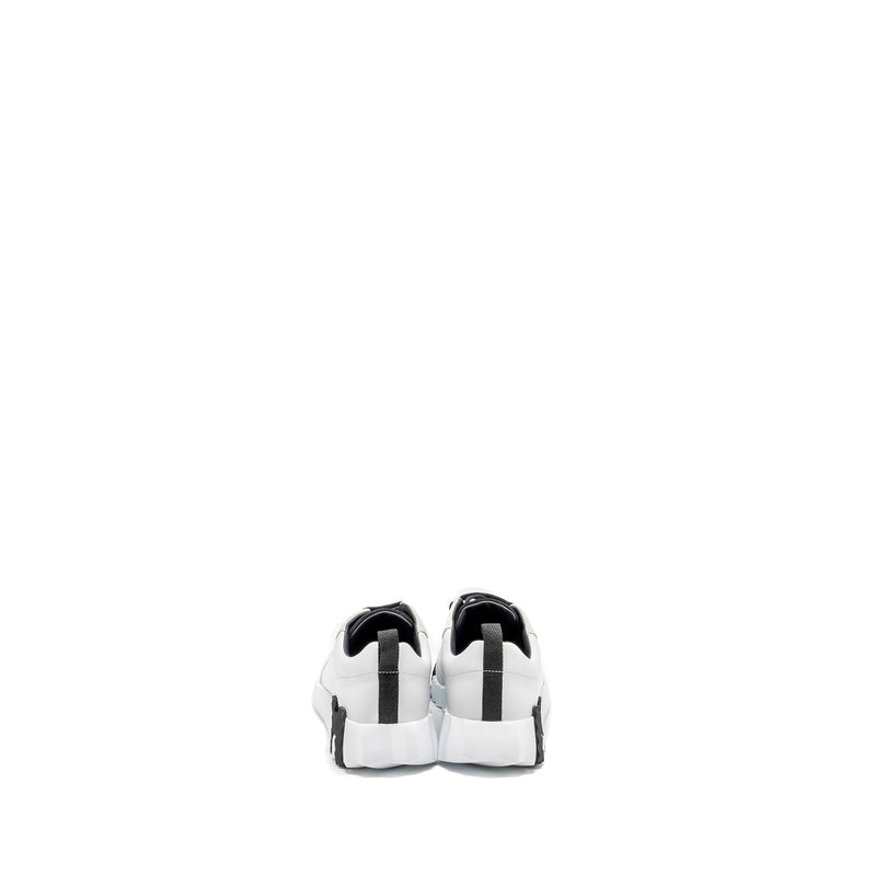 HERMES Size 38.5 Bouncing Sneakers leather Blanc / Noir