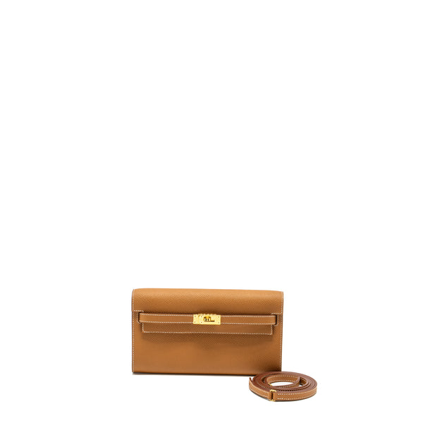 Hermes Kelly to Go Epsom Gold GHW Stamp U