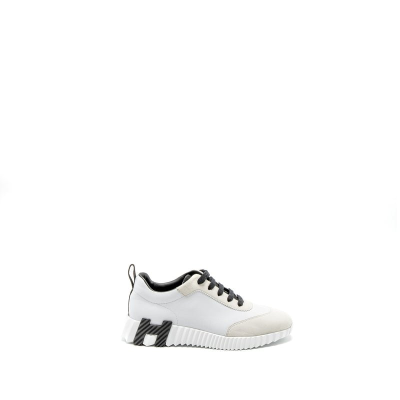 Hermes Size 38 Femme Bouncing Sneaker Chevre Grainee/Velours Black/White
