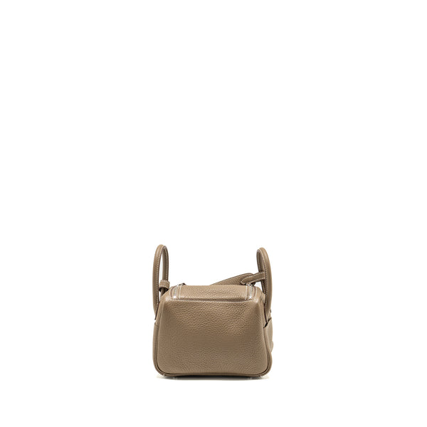 Hermes Mini Lindy Clemence Etoupe SHW Stamp Z