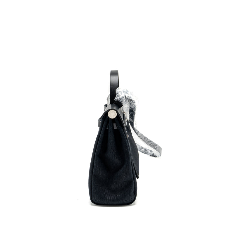 Hermes Herbag 31 Zip Bag Canvas/Hunter Black SHW Stamp B