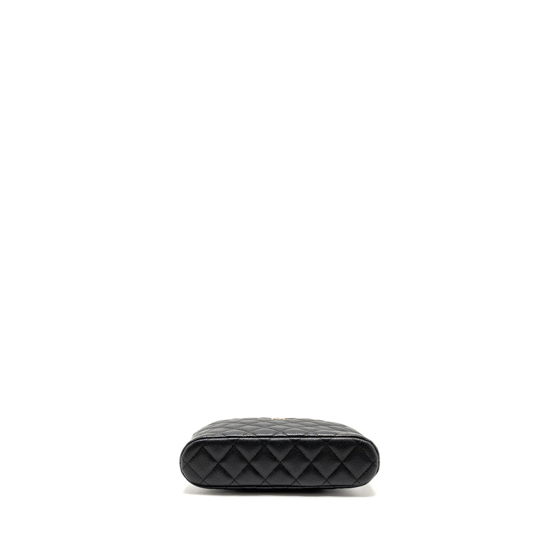 Chanel Classic CC Clutch with Chain Caviar Black LGHW (Microchip)