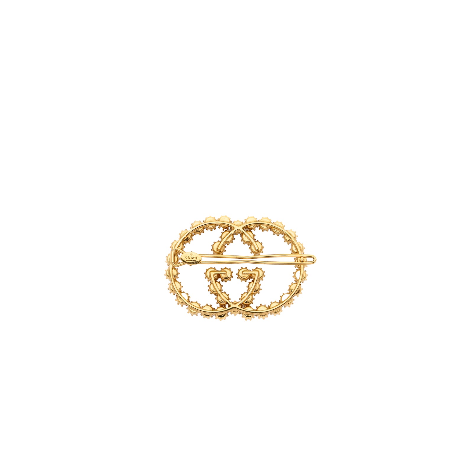 Gucci upcycled Gold and Cream Round Button Hair Clips brand new Gucci Crystals Resin Gold Tone Hair Clip Gucci | TLC main image 4