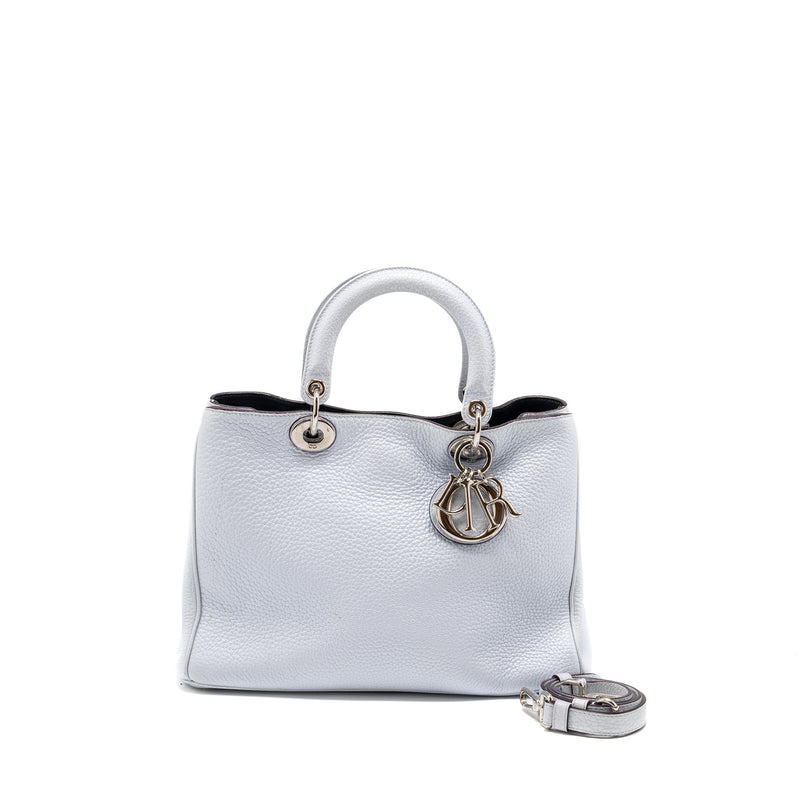 Dior diorissimo tote bag grained calfskin light grey SHW