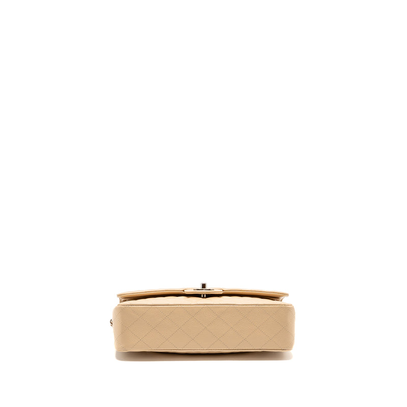 Chanel Medium Classic Double Flap Bag Caviar Beige LGHW