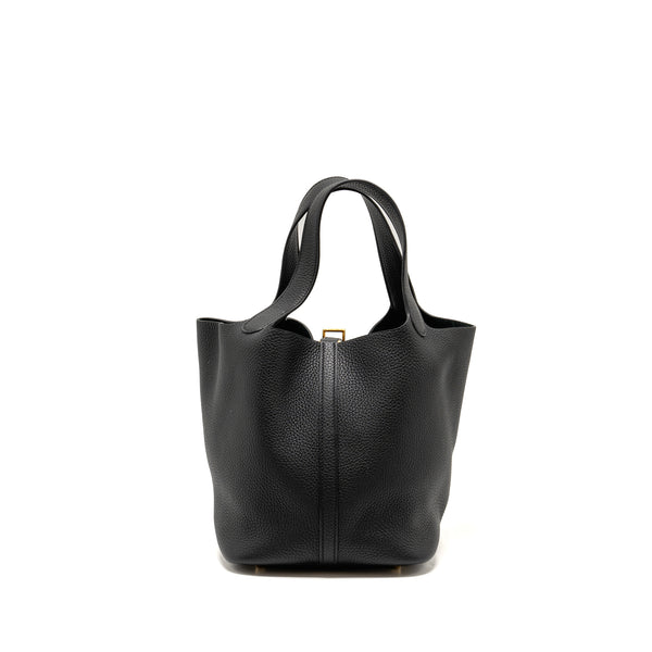 Hermes Picotin 22 Lock Bag Clemence Black GHW Stamp D