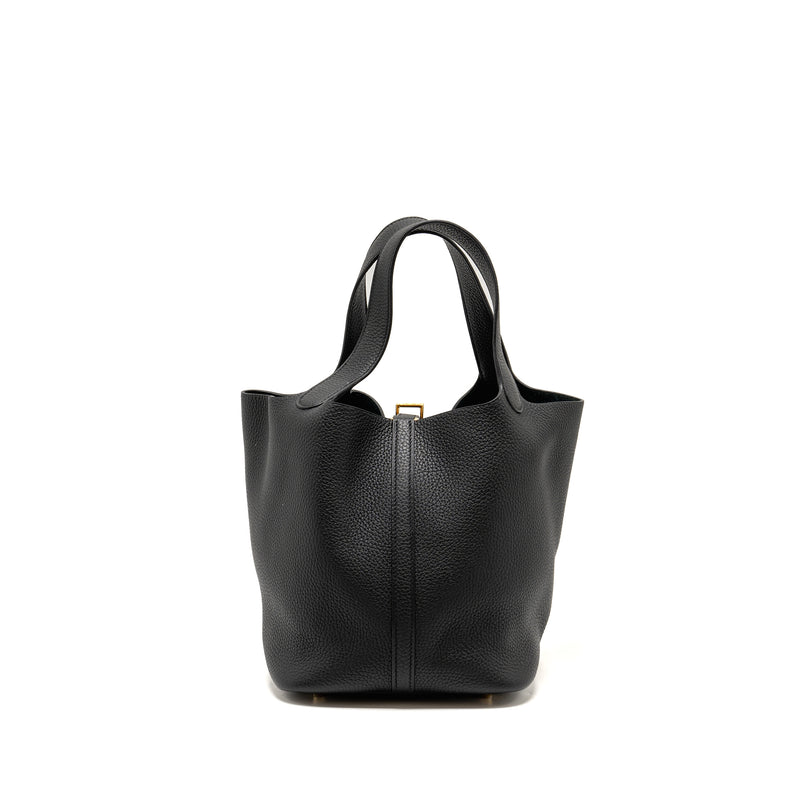 Hermes Picotin 22 Lock Bag Clemence Black GHW Stamp D