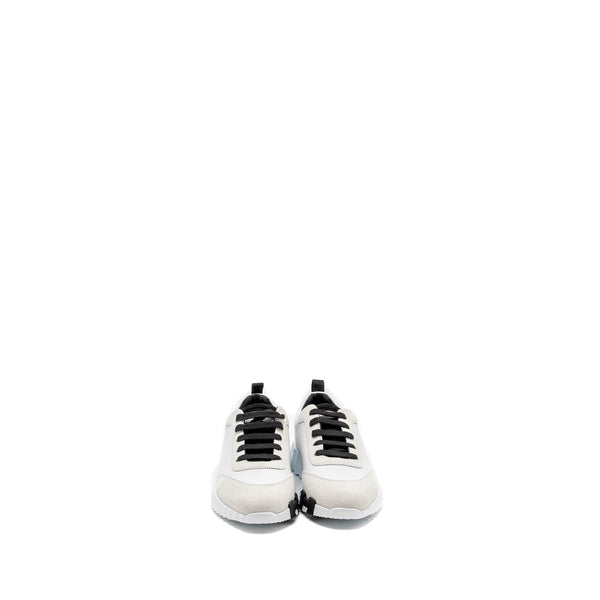 HERMES Size 38.5 Bouncing Sneakers leather Blanc / Noir