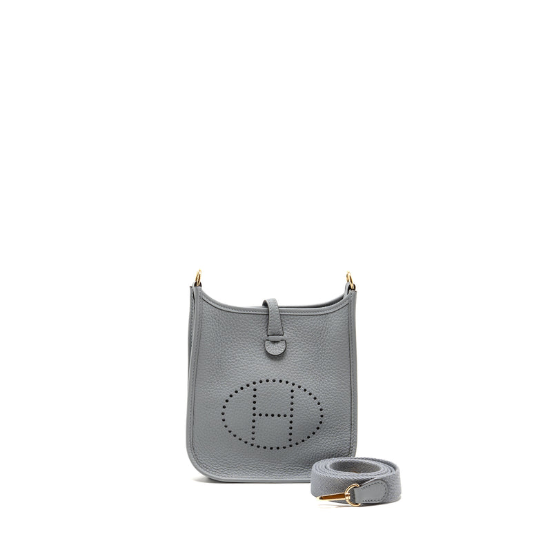 Hermes mini evelyne clemence gris pantin LGHW Stamp K