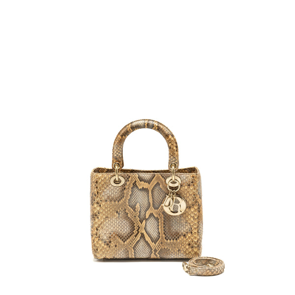 DIOR Medium Lady Dior Python Multicolour LGHW