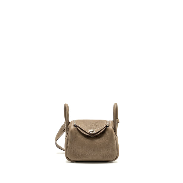 Hermes Mini Lindy Clemence Etoupe SHW Stamp Z