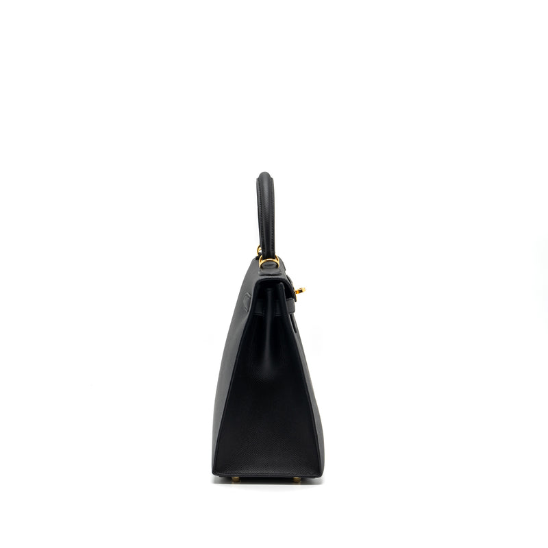 Hermes Kelly 28 Epsom BLACK GHW Stamp D
