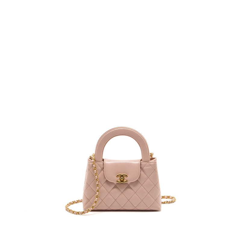 Chanel 23k mini shopping tote / kelly bag calfskin pink GHW (Microchip)