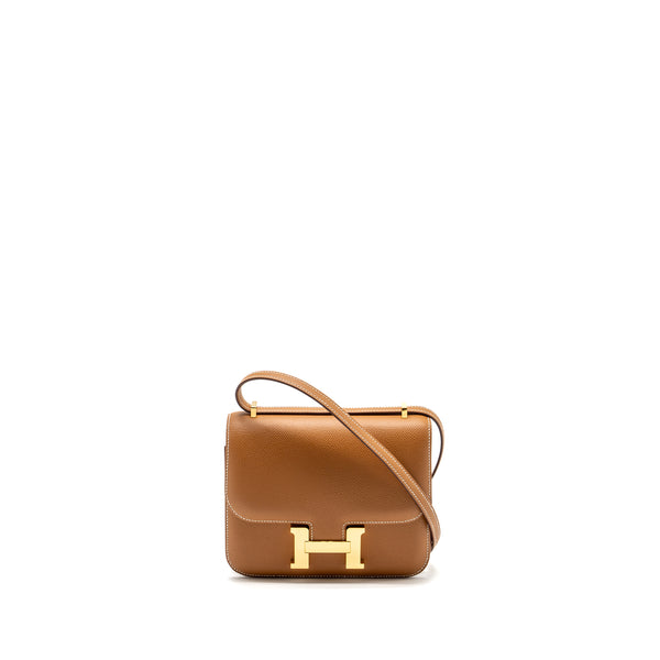 Hermes mini Constance Epsom Gold GHW stamp Z