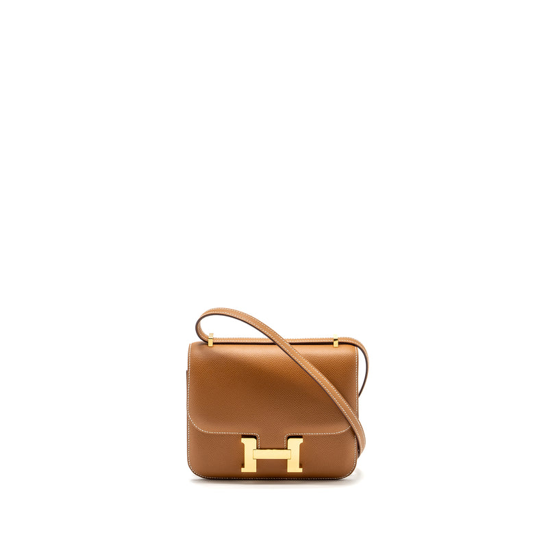 Hermes mini Constance Epsom Gold GHW stamp Z