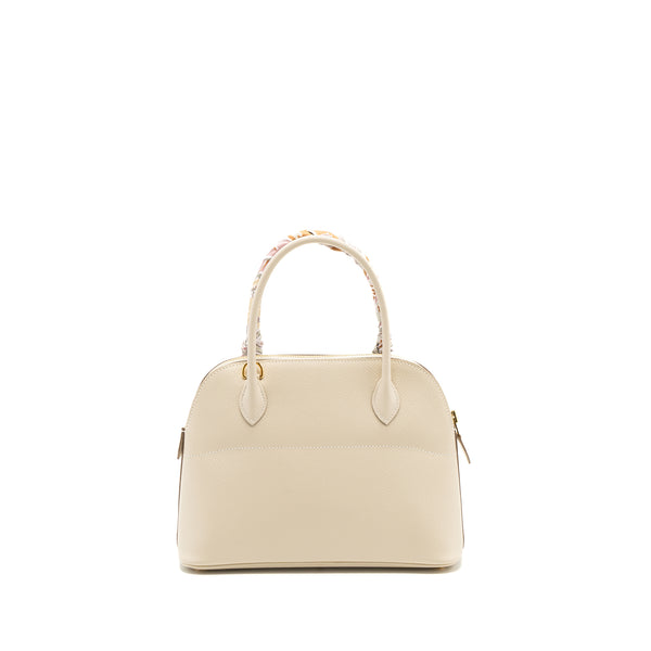Hermes bolide 27 epsom craie GHW stamp Z with an extra hermes twilly