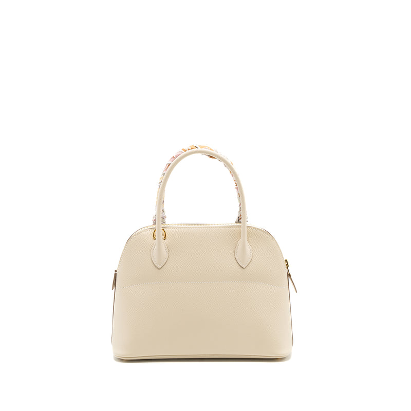 Hermes bolide 27 epsom craie GHW stamp Z with an extra hermes twilly