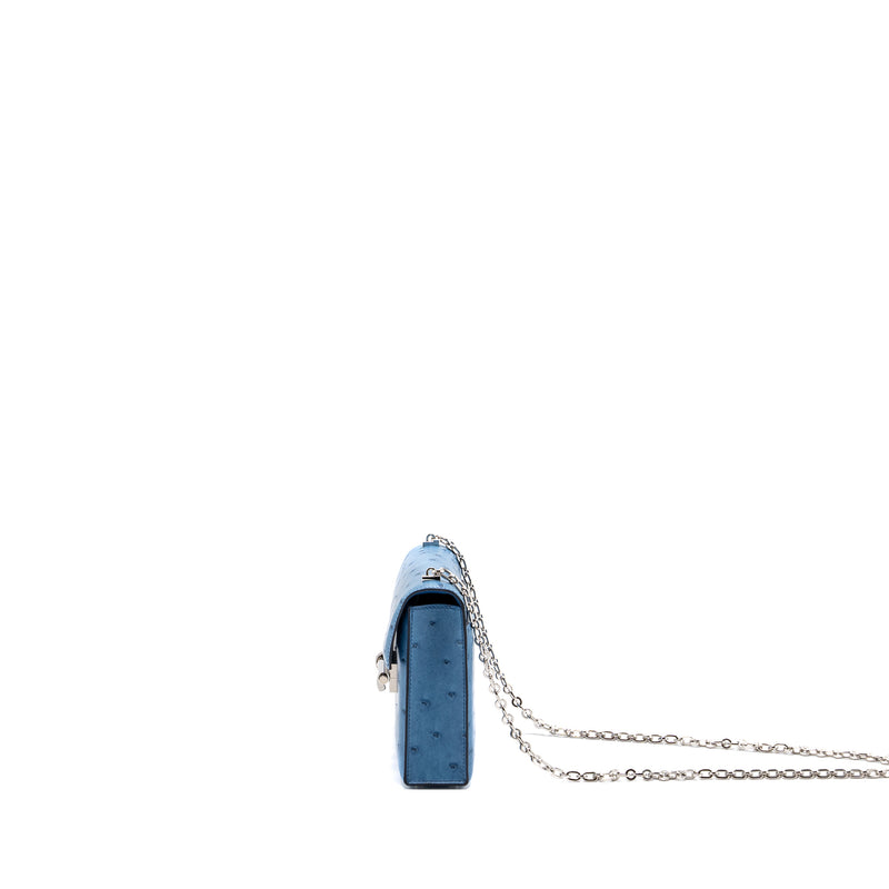 Hermes Mini Verrou Ostrich Hanada SHW Stamp Z