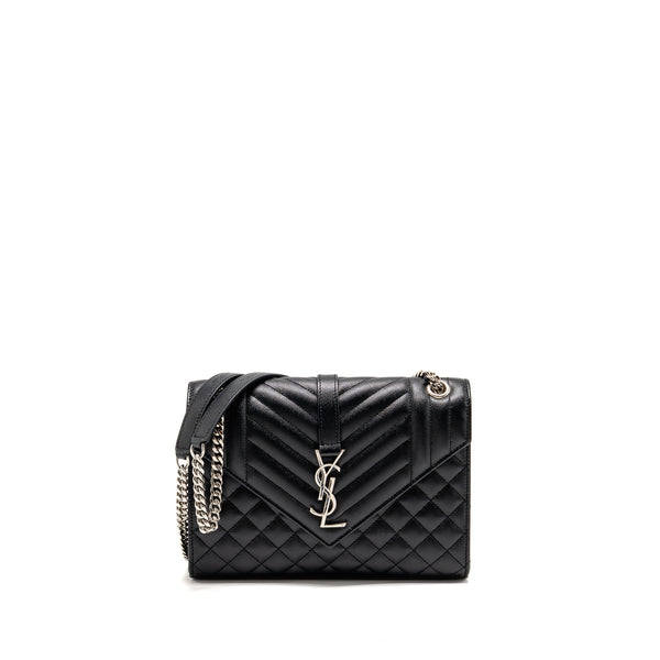 Saint Laurent/Ysl Medium Envelop Bag Grained Calfskin Black SHW