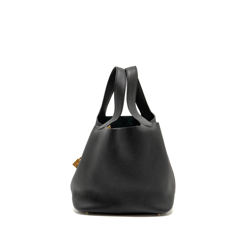 Hermes Picotin 22 Lock Bag Clemence Black GHW Stamp D