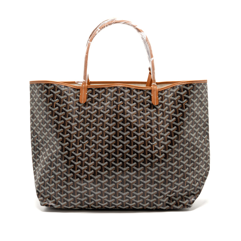Goyard Saint Louis GM Tote Goyardine Canvas Black/Brown SHW