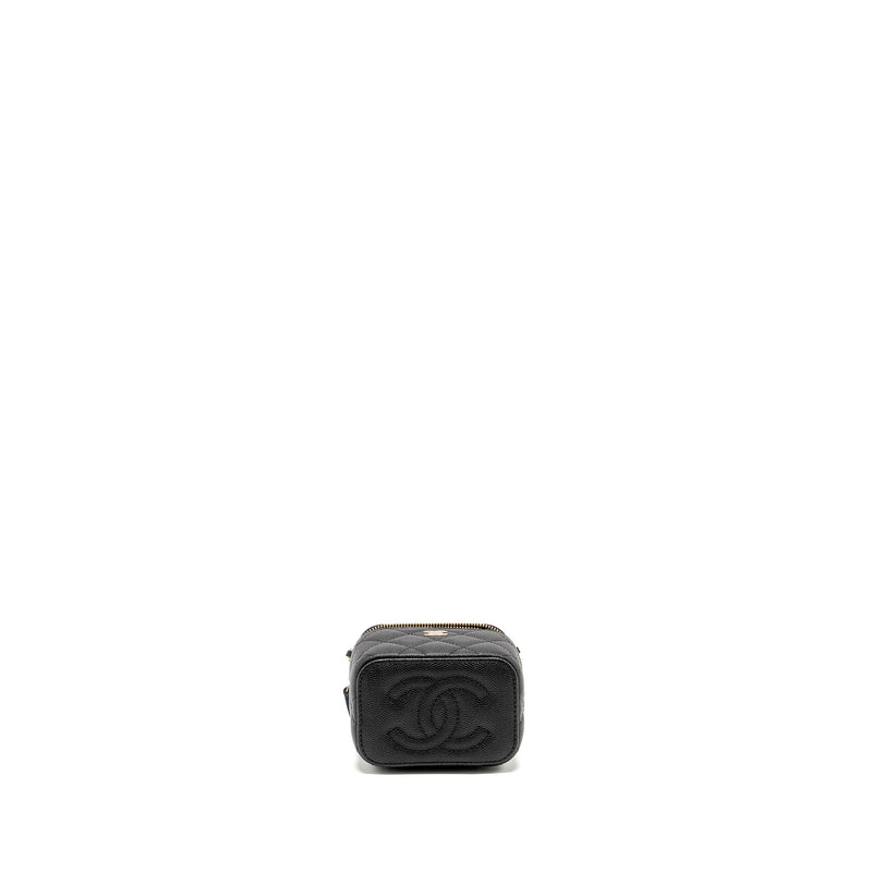 Chanel Mini Vanity with Chain Caviar Black LGHW (Microchip)