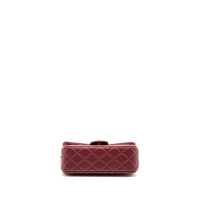 Chanel Lady Handle Bag Lambskin Burgundy GHW (Microchip)
