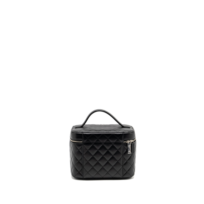 CHANEL Quilted Vanity Case Lambskin Black SHW