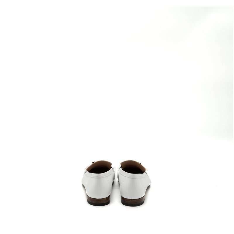 Hermes Size 36 Mocassins Royal Calfskin White/Multicolour SHW