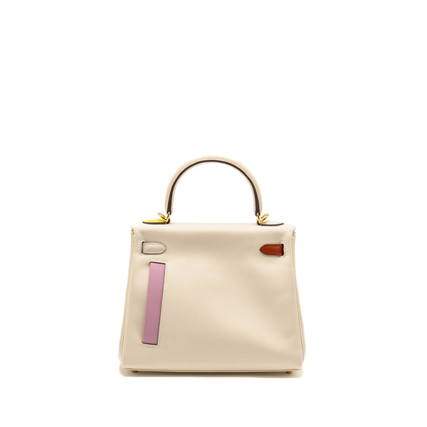 Hermes Kelly 25 Colormatic Swift Nata/Chai/Cuivre/Lime/Mauve Sylvestre GHW Stamp U